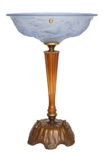 Art Deco Lampe Design Tischleuchte "ROSE BOWL" Messinglampe Unikat Leuchte