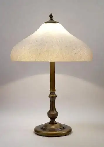 Elegante Messinglampe Unikat Jugendstil Tischlampe 