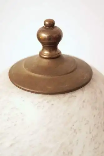 Elegante Messinglampe Unikat Jugendstil Tischlampe 