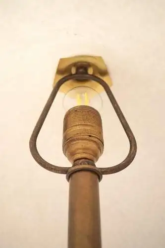 Elegante Messinglampe Unikat Jugendstil Tischlampe 