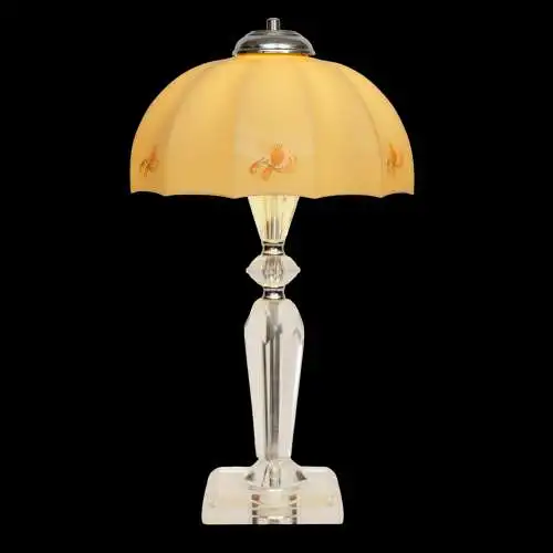 Jugendstil Kaffeehauslampe "LINZ" Bleikristall Tischlampe Unikat