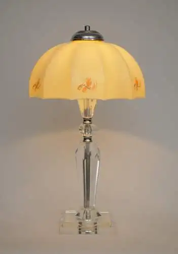 Jugendstil Kaffeehauslampe "LINZ" Bleikristall Tischlampe Unikat