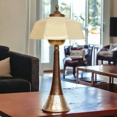 Art Deco Schreibtischleuchte "ALGIER" Tischleuchte Messinglampe Unikat
