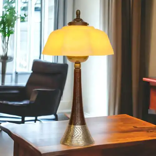 Art Deco Schreibtischleuchte "ALGIER" Tischleuchte Messinglampe Unikat