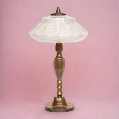 Klassische original ART DECO Tischleuchte "CLOUDY SKY" Messinglampe