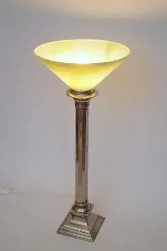 Art Deco Tischleuchte "VICTORY Einzelstück Messinglampe Nickel Unikat