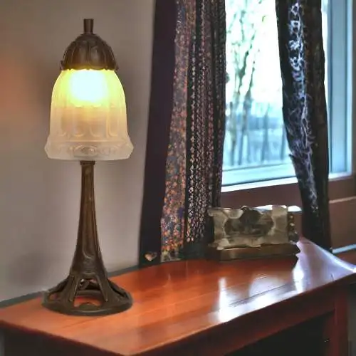 ART DECO Schreibtischleuchte "AUTUMN" Messinglampe Berlin Unikat