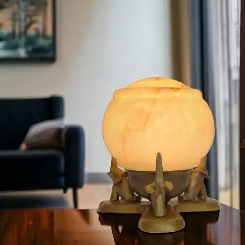Art Deco Design Tischlampe "DUMBO" Einzelstück Messinglampe Tischleuchte