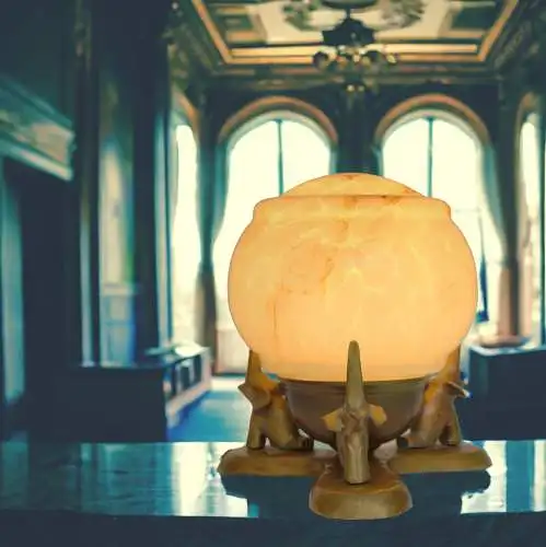 Art Deco Design Tischlampe "DUMBO" Einzelstück Messinglampe Tischleuchte