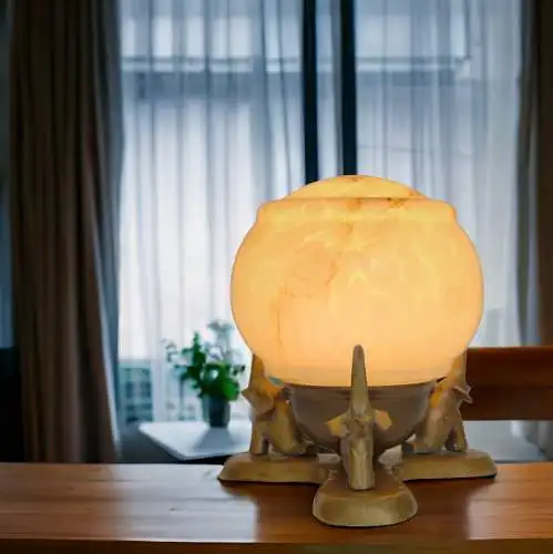 Art Deco Design Tischlampe "DUMBO" Einzelstück Messinglampe Tischleuchte