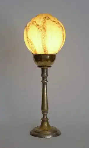 Original Art Deco Messinglampe "LA LUNE" Tischleuchte 1930