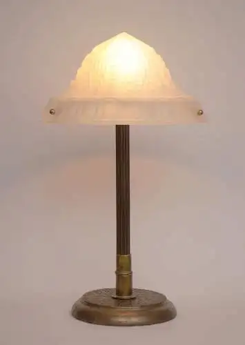 ART DÉCO Tischlampe "BOSTON GLOBE" Messinglampe Unikat