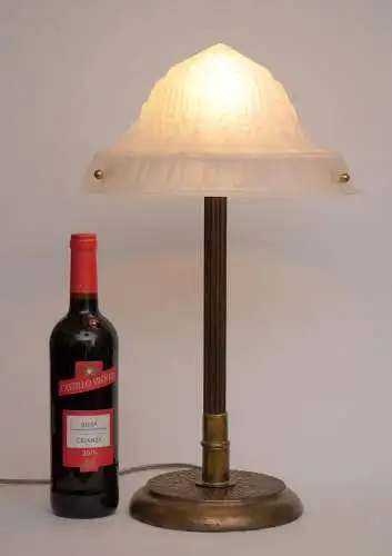 ART DÉCO Tischlampe "BOSTON GLOBE" Messinglampe Unikat