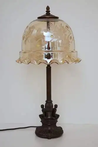 Jugendstil Lampe Prunk Tischleuchte "MENAGÉ À TROIS" 1920 Leuchte