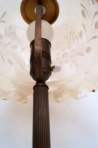 Jugendstil Lampe Prunk Tischleuchte "MENAGÉ À TROIS" 1920 Leuchte