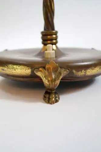 Art Deco Lampe Bankerlampe Schreibtischleuchte Messinglampe 1930 Cognac