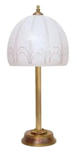 Art Deco Lampe Salon Tischleuchte Messinglampe Schreibtisch Opal Leuchte