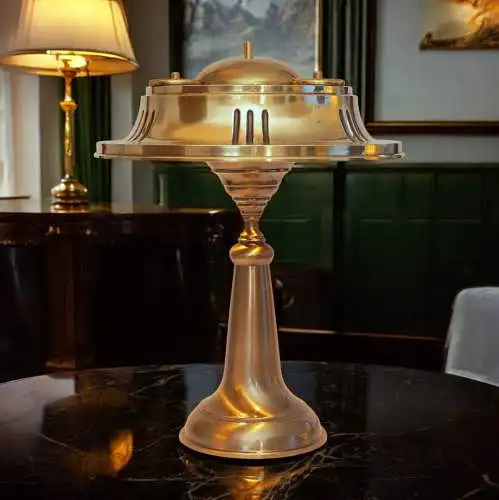 Einzigartige Art Déco Schreibtischleuchte "NAUTILUS" Messinglampe Unikat