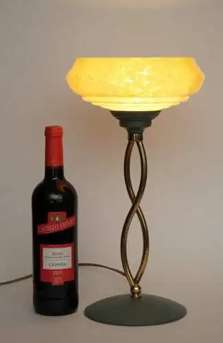 Art Déco Design Tischfluter "ADLON" Tischlampe Einzelstück Schreibtisch Messing
