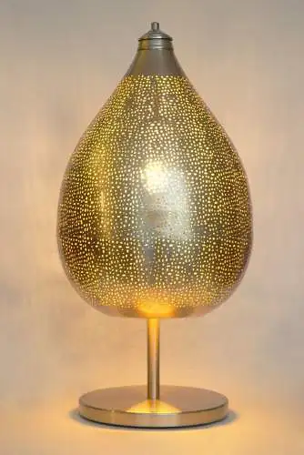 Design Lampe Tischleuchte Unikat "CUCKOOS NEST" Tischlampe silber Einzelstück