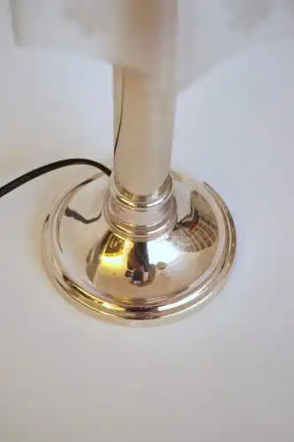 Unikat Design Tischleuchte "SILVER SHINE" Tischleuchte Messing versilbert