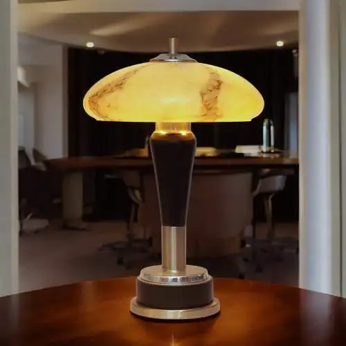 Unikat Art Déco Design Tischleuchte "GALLUS" Einzelstück Schreibtisch Tischlampe
