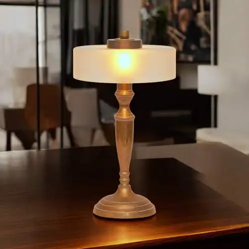 Design Unikat Art Déco Messingleuchte "DOMBUSCH" Schreibtischlampe Einzelstück