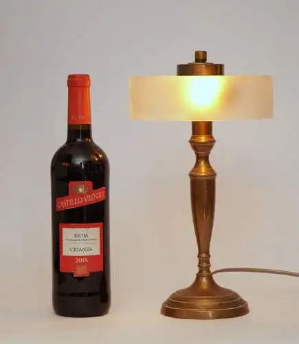 Design Unikat Art Déco Messingleuchte "DOMBUSCH" Schreibtischlampe Einzelstück