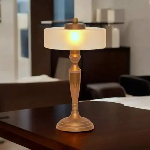 Design Unikat Art Déco Messingleuchte "DOMBUSCH" Schreibtischlampe Einzelstück
