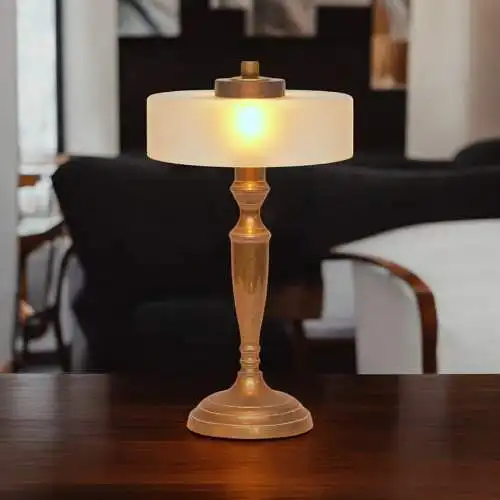 Design Unikat Art Déco Messingleuchte "DOMBUSCH" Schreibtischlampe Einzelstück