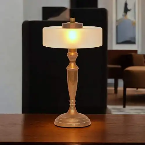 Design Unikat Art Déco Messingleuchte "DOMBUSCH" Schreibtischlampe Einzelstück