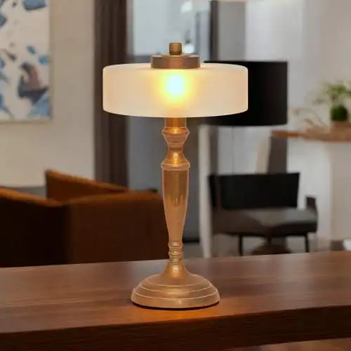 Design Unikat Art Déco Messingleuchte "DOMBUSCH" Schreibtischlampe Einzelstück