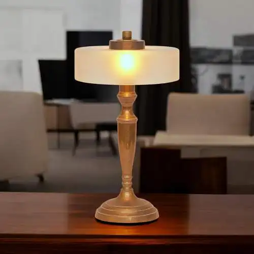 Design Unikat Art Déco Messingleuchte "DOMBUSCH" Schreibtischlampe Einzelstück