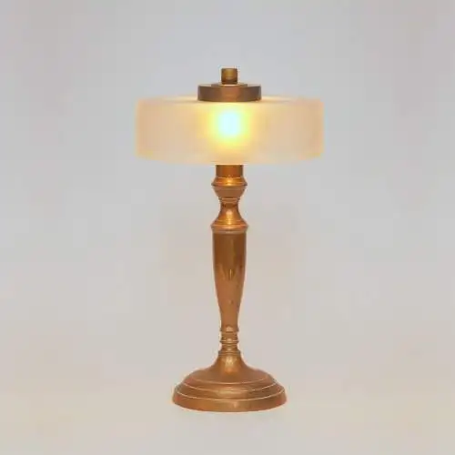 Design Unikat Art Déco Messingleuchte "DOMBUSCH" Schreibtischlampe Einzelstück