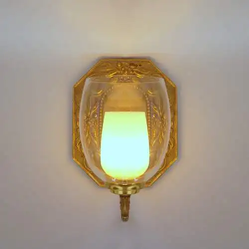 Unikate original Jugendstil Wandleuchte Blaker Messinglampe Wandlampe