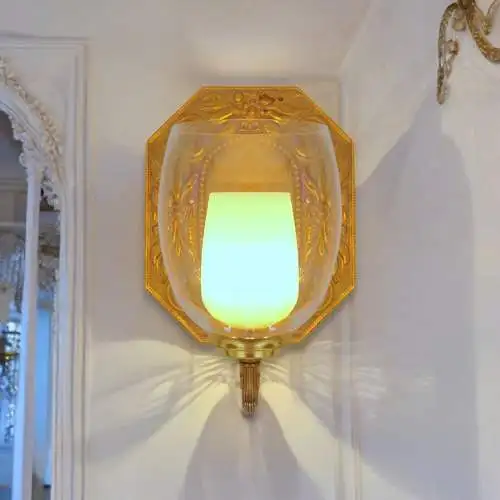 Unikate original Jugendstil Wandleuchte Blaker Messinglampe Wandlampe