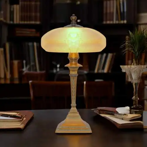 Unikat Art Deco Tischleuchte Tischlampe "JOHANNESBURG" Einzelstück Messinglampe