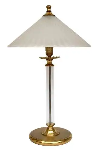 Jugendstil Lampe Schreibtischlampe Salonlampe Landhaus Acrylglas Messing