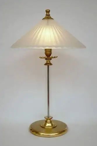 Jugendstil Lampe Schreibtischlampe Salonlampe Landhaus Acrylglas Messing