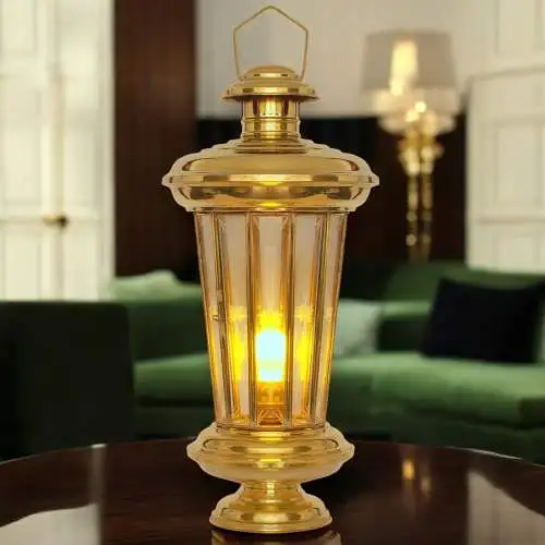 Große Jugendstil Art Deco Tischlaterne "TORONTO" Tischleuchte Messinglampe