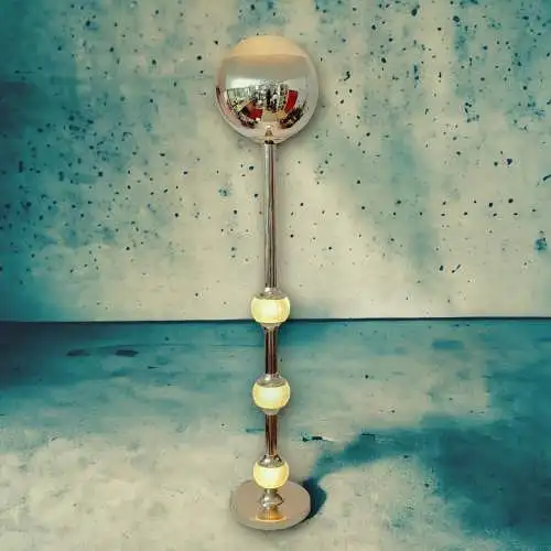 Stehlampe "VERTICAL SPUTNIK" Stehleuchte Chrom Space Original Vintage 70er Jahre