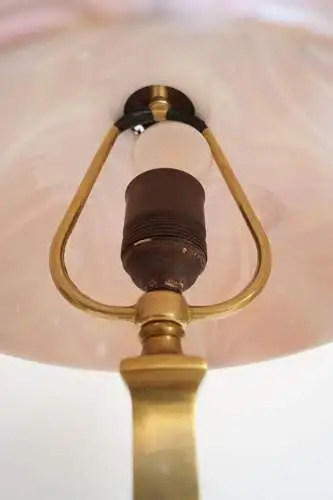Art Déco Lampe Schreibtischleuchte "DAZZLING PEARL" Messinglampe