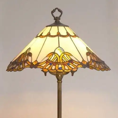 Jugendstil Lampe Tiffany Tischlampe "GOLDEN WINE" 