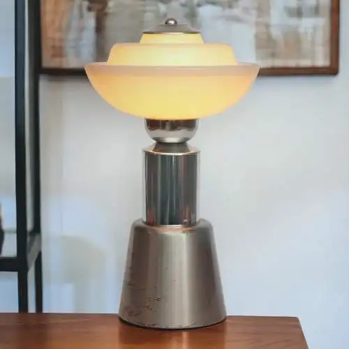 Bauhaus Tischleuchte "PEGASUS" Unikat Schreibtischleuchte Chrom midcenturymodern