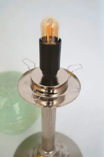Art Deco Tischlampe "MOON" antikes Opalglas Schreibtischlampe zierlich Leuchte