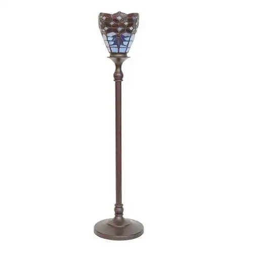 Tiffany Tischfluter Tischlampe "UP" Tischleuchte 65 cm hoch patiniert Jugendstil
