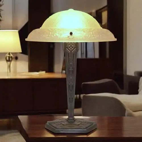 Art Déco Design Tischleuchte "ESCHERSHEIM" Unikat Schreibtischlampe Sammler