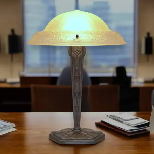 Art Déco Design Tischleuchte "ESCHERSHEIM" Unikat Schreibtischlampe Sammler