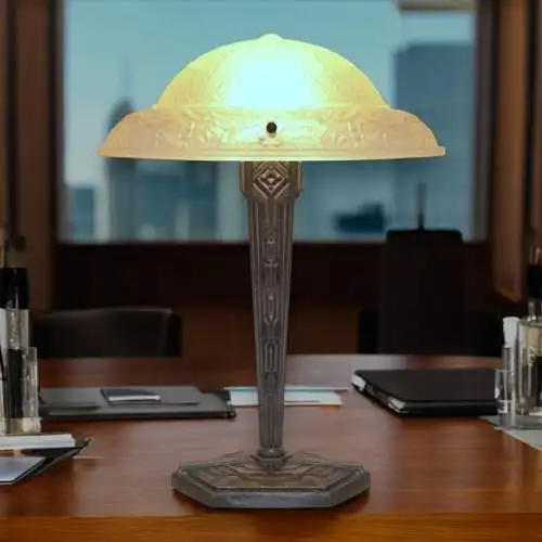 Art Déco Design Tischleuchte "ESCHERSHEIM" Unikat Schreibtischlampe Sammler