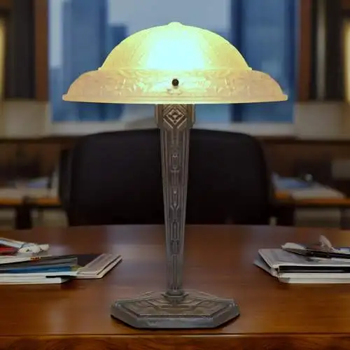 Art Déco Design Tischleuchte "ESCHERSHEIM" Unikat Schreibtischlampe Sammler